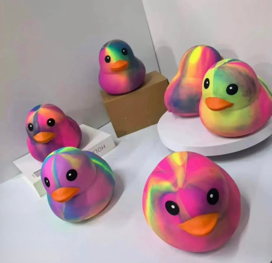 Squishy Toy - Rubber Duck, Jumbo Tie Dye - PREORDER