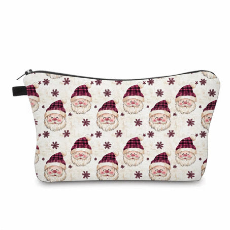 Pouch - Christmas - Santa Face Maroon
