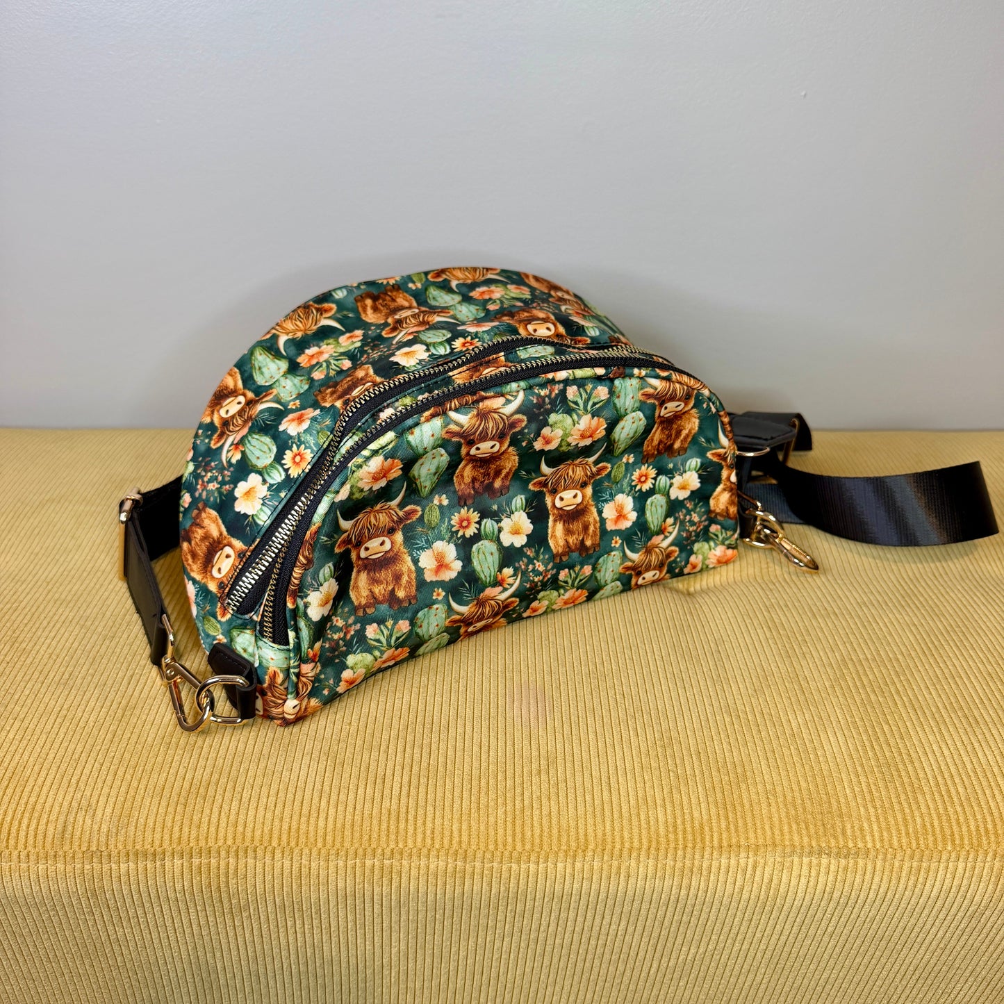 The Roni Nylon Crossbody - Highland Cow Cactus
