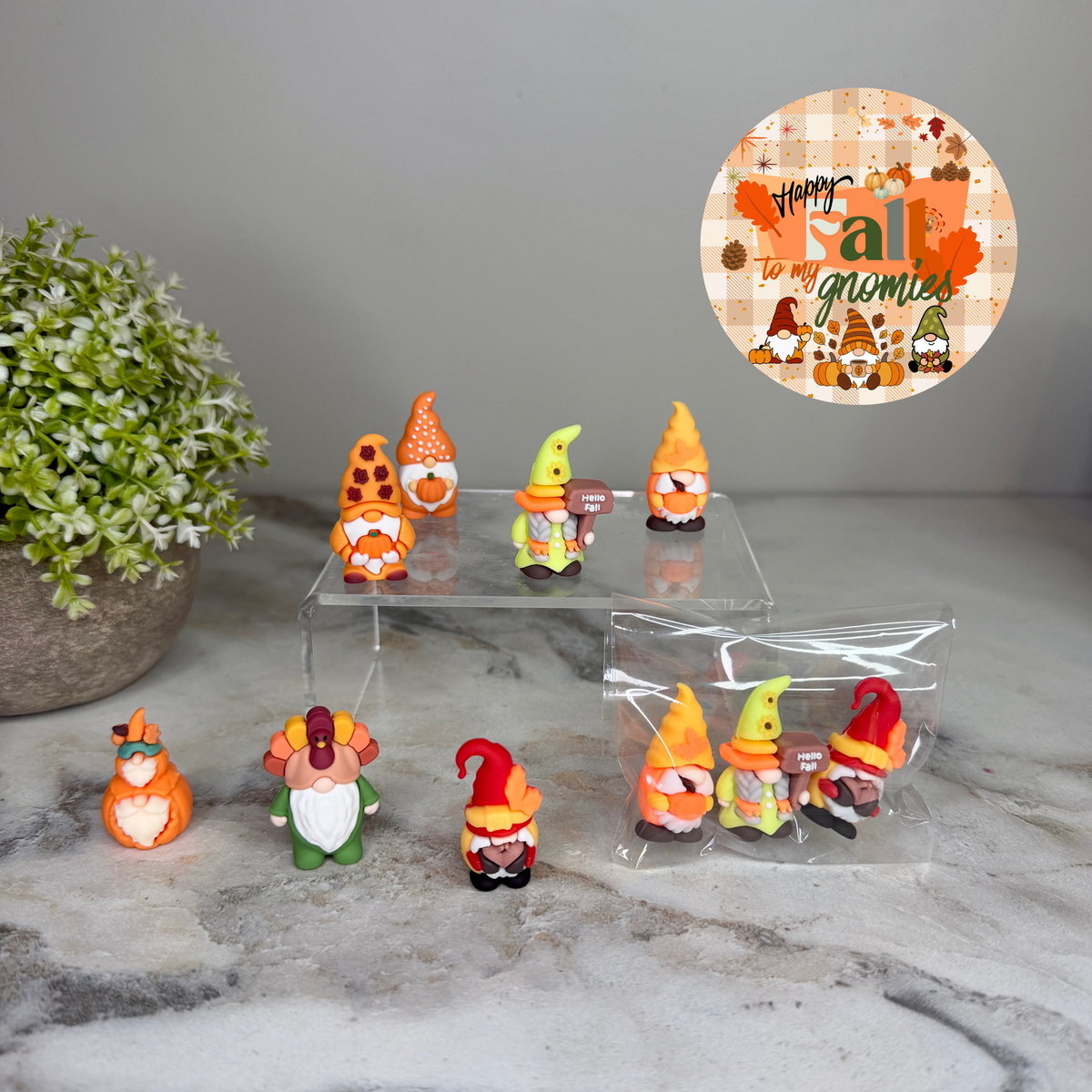 Gnome Figurines - Fall & Thanksgiving Assortment (3 pack)