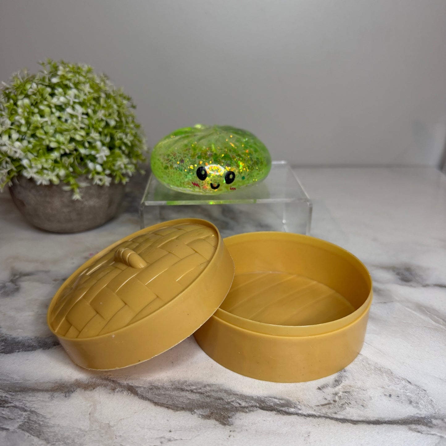 Squishy Toy - Viral Dumpling, Slow Rise Glitter - Green
