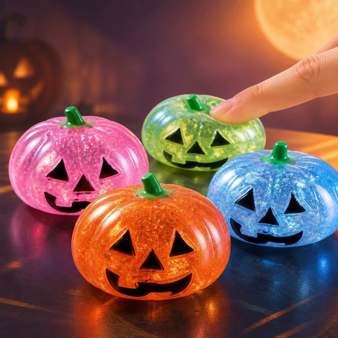 Squishy Toy - Halloween Glitter Pumpkin - PREORDER
