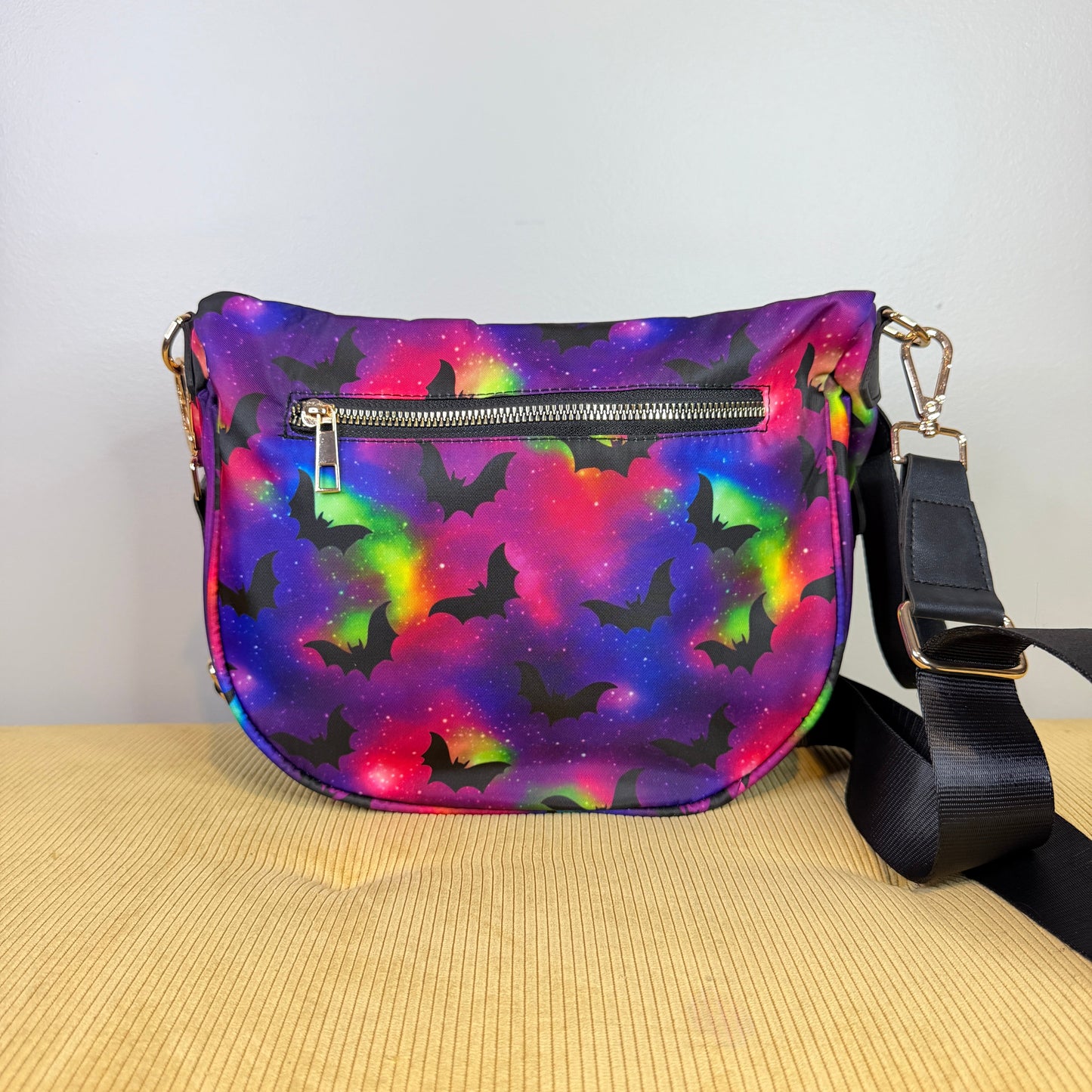The Roni Nylon Crossbody - Halloween Fall Galaxy Bat