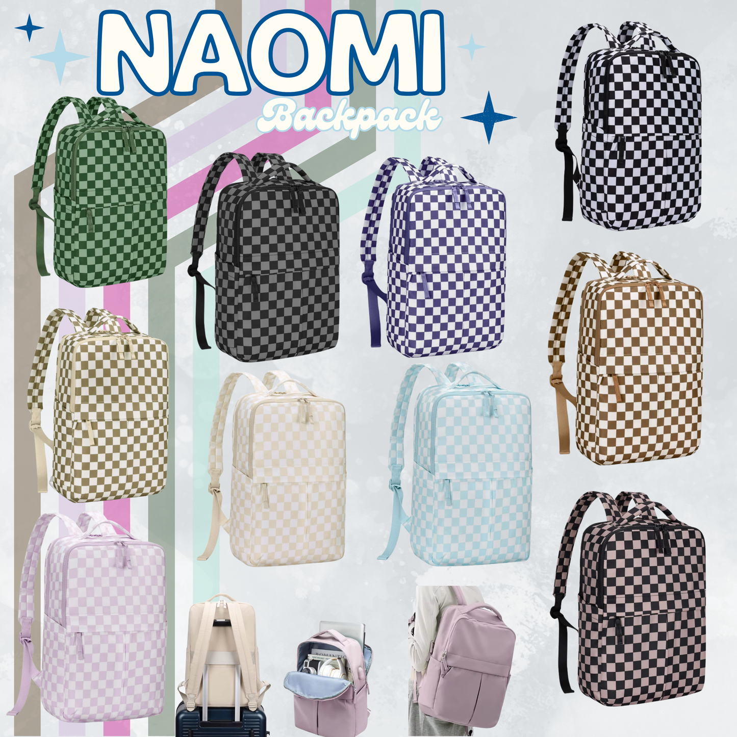 The Naomi Backpack - Checker - PREORDER closes 8/26