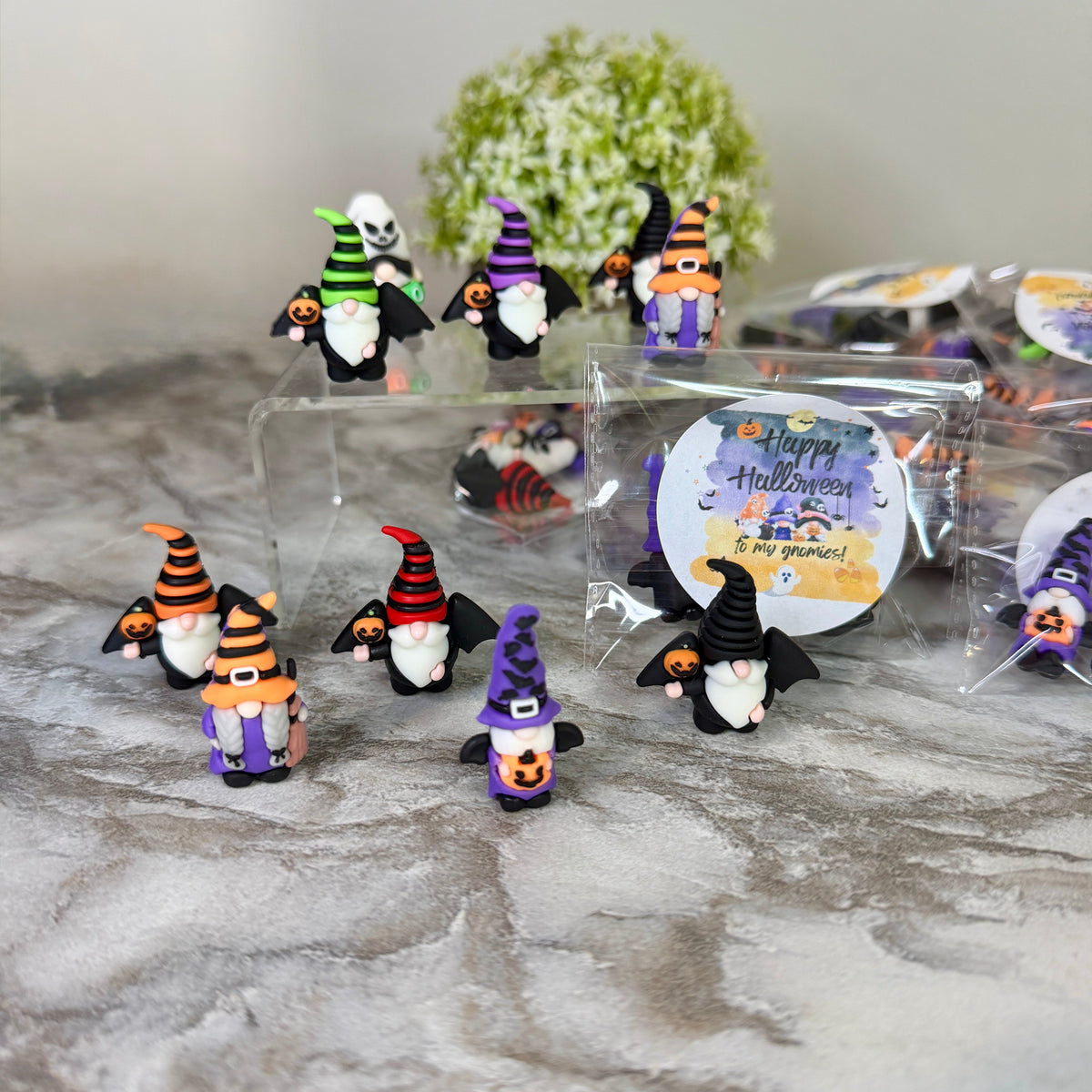 Gnome Figurines  - Halloween Assortment (3 pack) - Halloween Sticker
