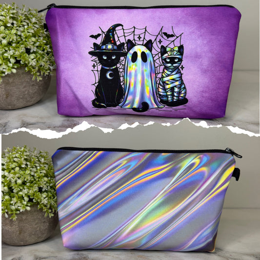 Pouch - Halloween Fall - Holographic Cat Ghost