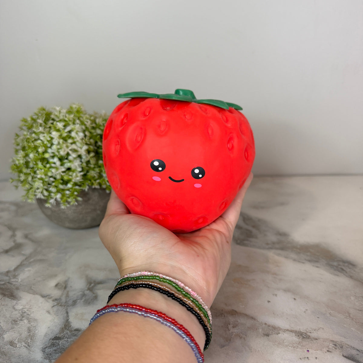 Squishy Toy - Strawberry + Face Dough, Jumbo