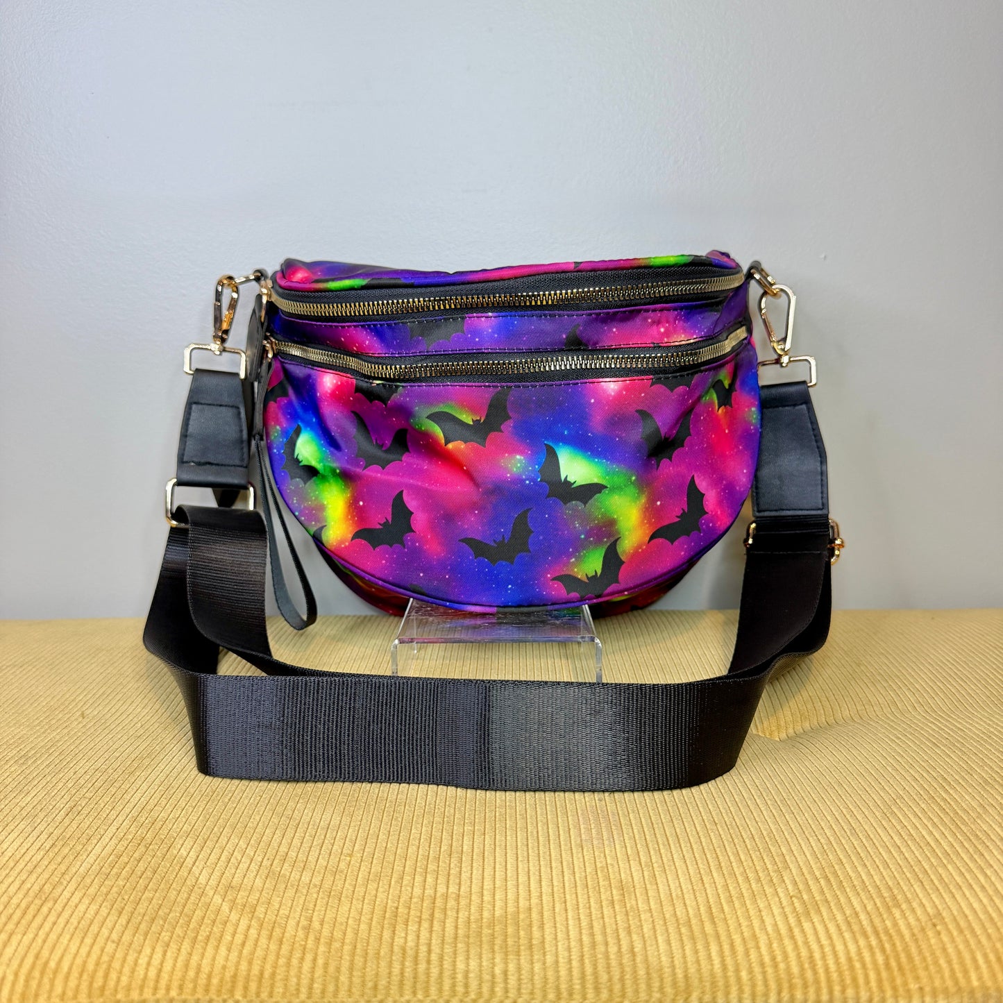 The Roni Nylon Crossbody - Halloween Fall Galaxy Bat