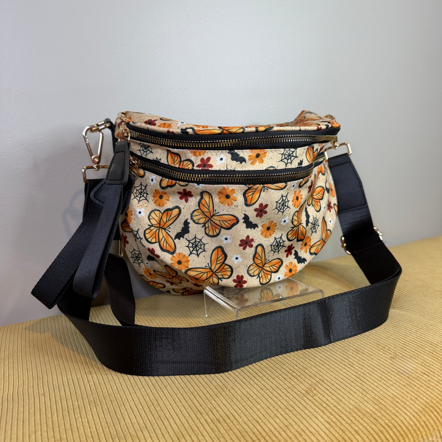 The Roni Nylon Crossbody - Halloween Fall Spiderweb Butterfly