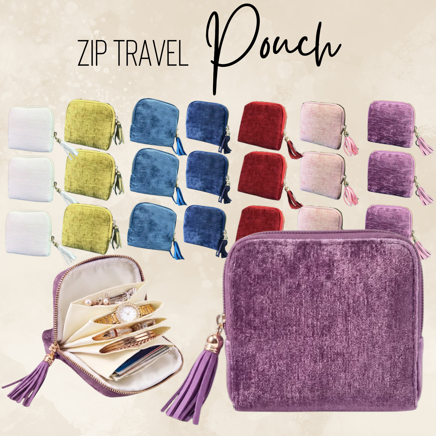 Zip Travel Pouch - Jewelry Storage