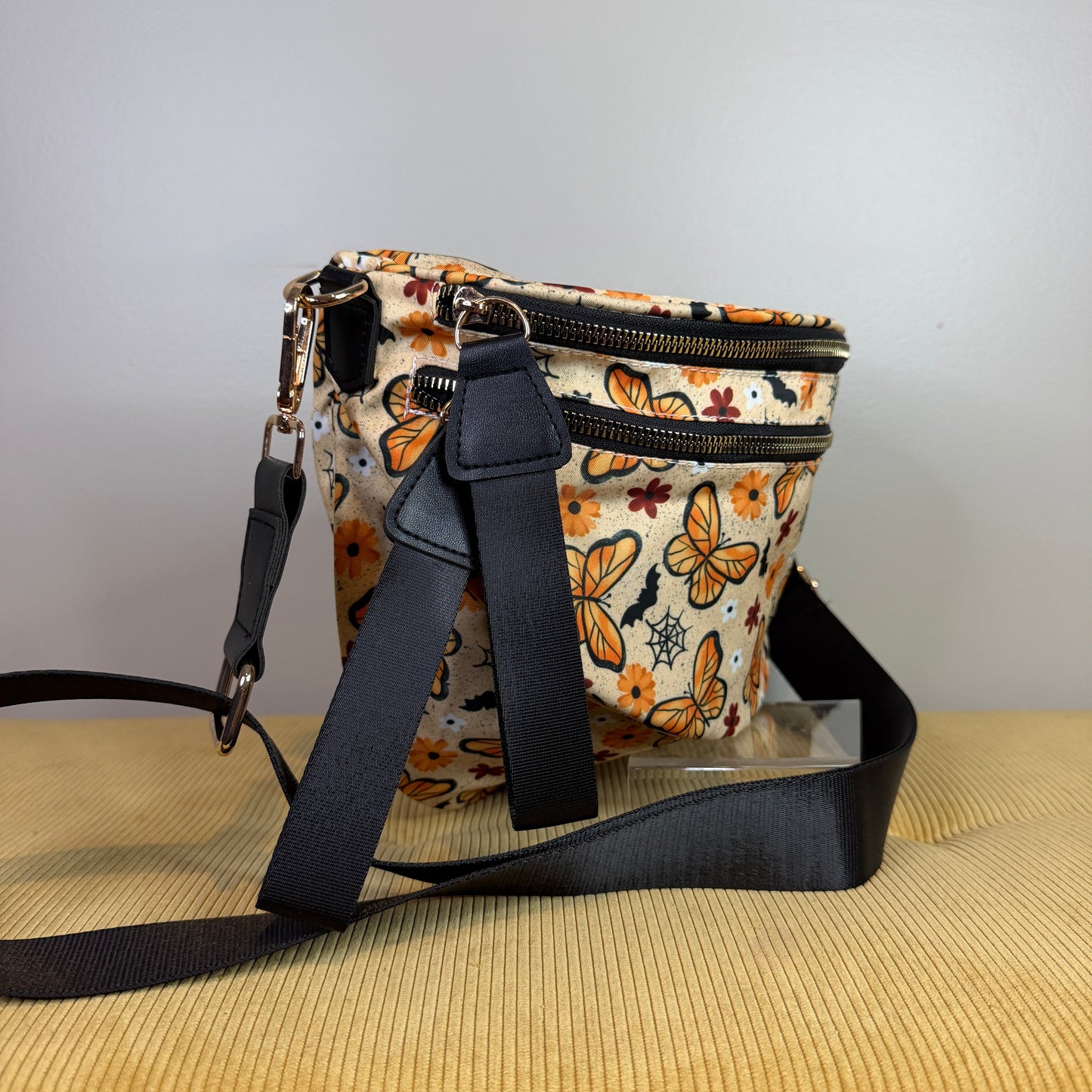 The Roni Nylon Crossbody - Halloween Fall Spiderweb Butterfly