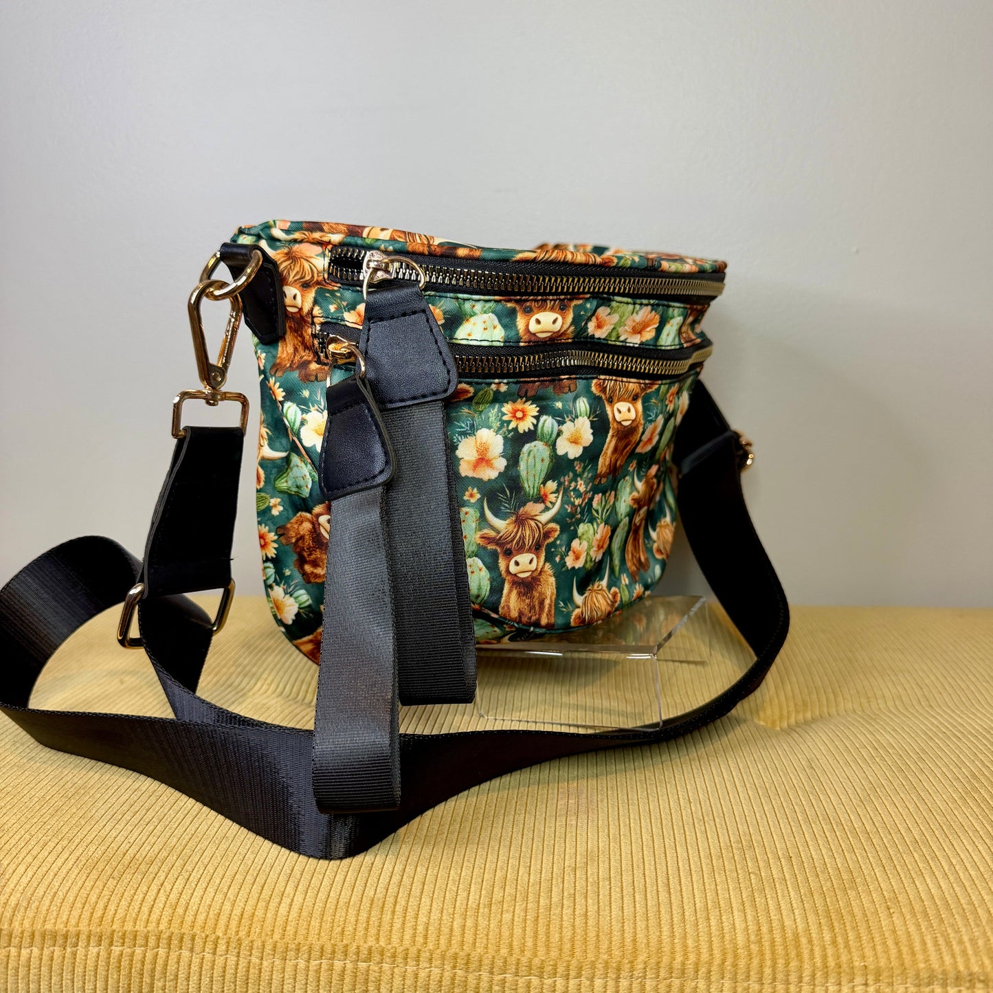 The Roni Nylon Crossbody - Highland Cow Cactus