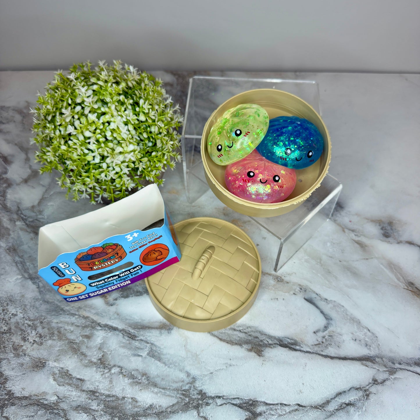 Squishy Toy - Mini Dumpling, Slow Rise Glitter - 3 PACK!