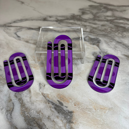 Jumbo Paperclip - Purple Crayon