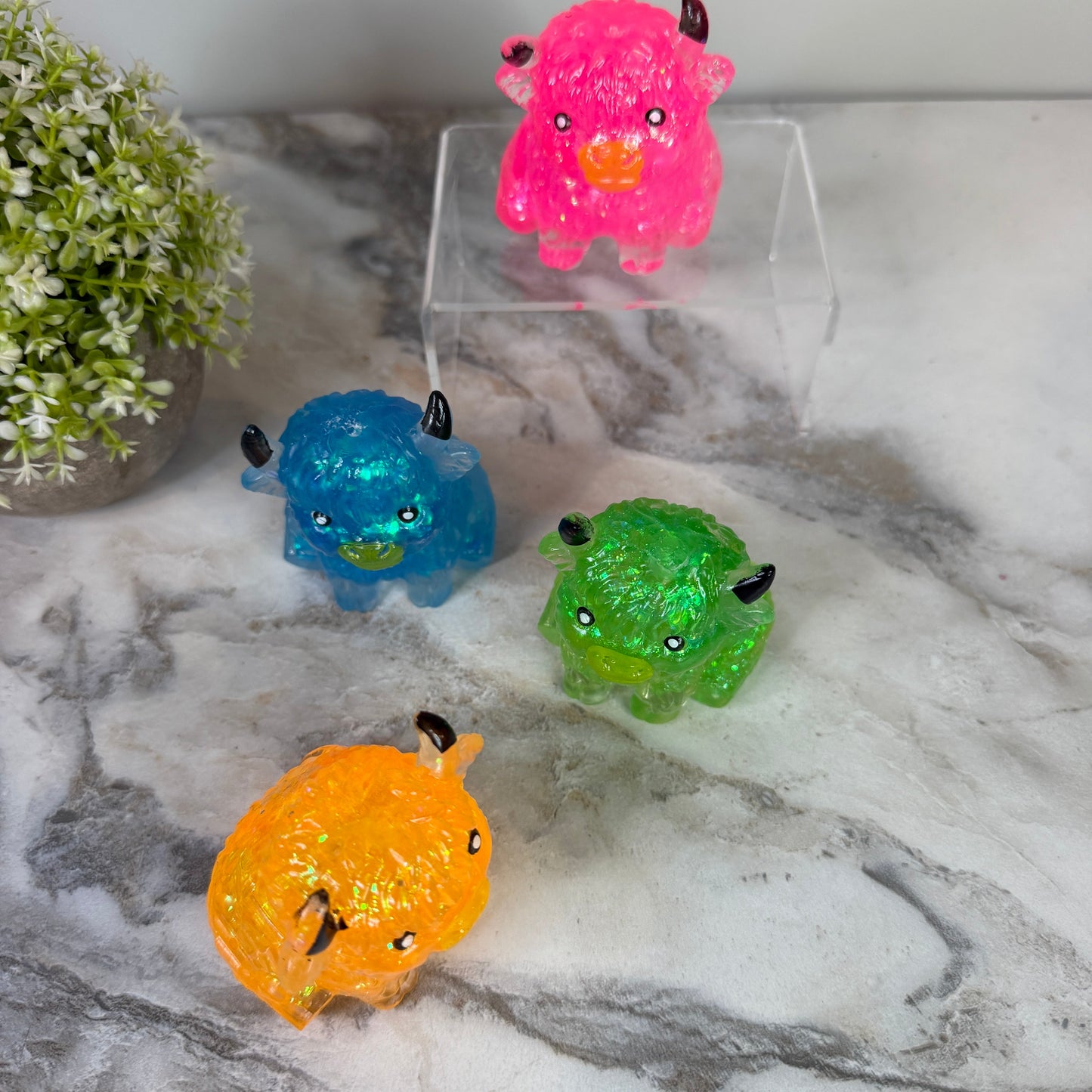 Squishy Toy - Glitter Highland Cow