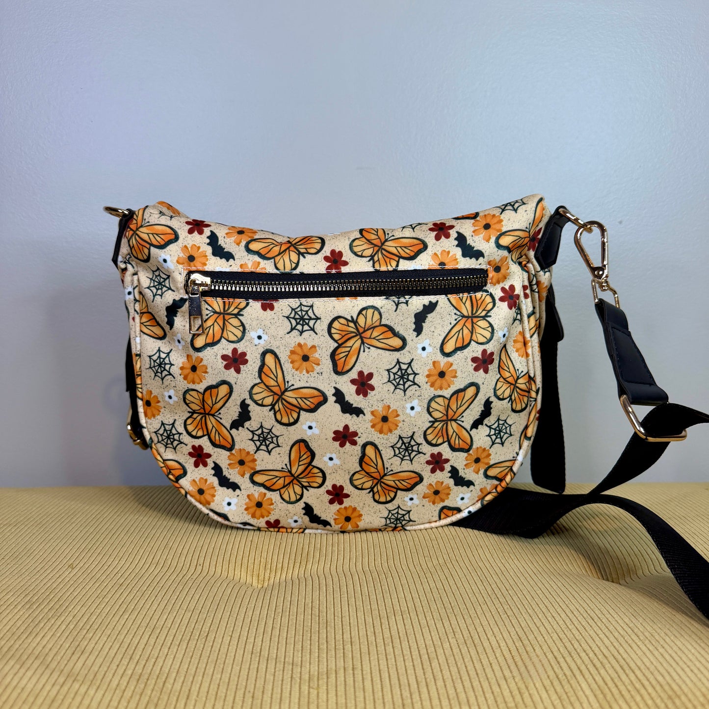 The Roni Nylon Crossbody - Halloween Fall Spiderweb Butterfly