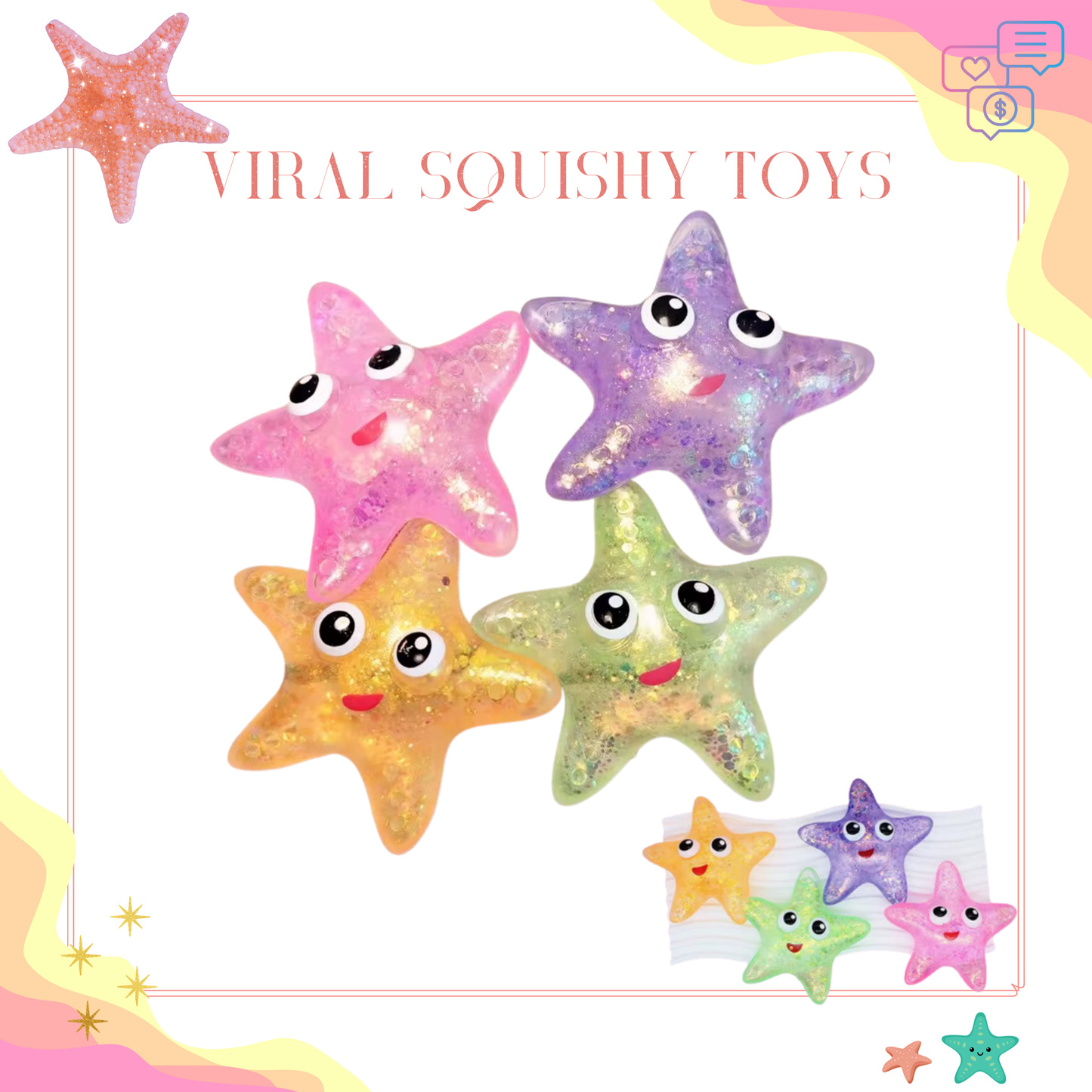 Squishy Toy - Glitter Starfish