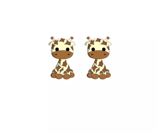 Acrylic Stud Earrings - Giraffe