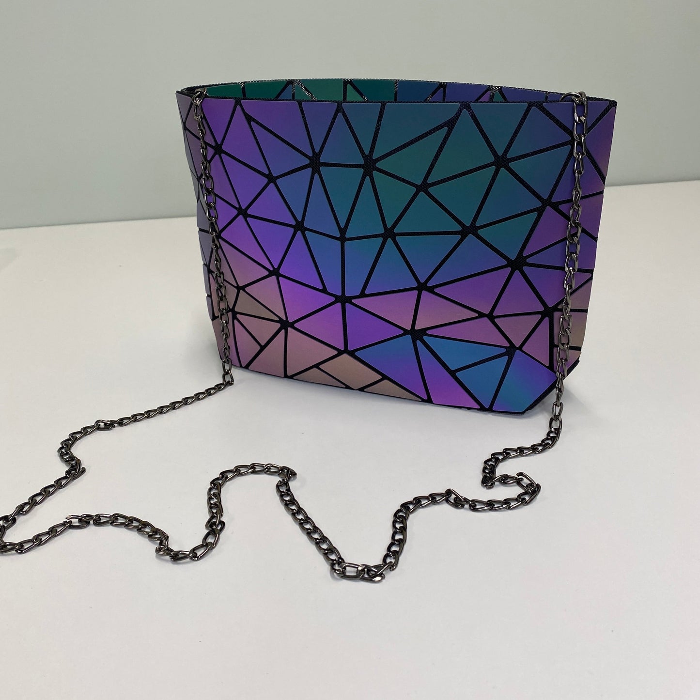 Flash Reflective Geometric Purse Bag