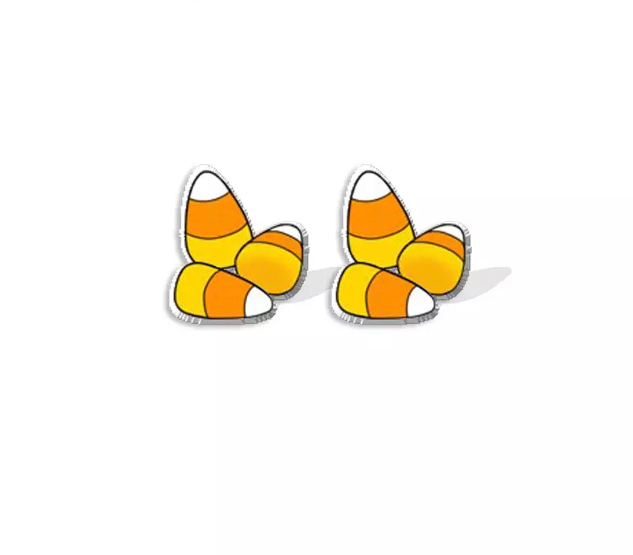 Acrylic Stud Earrings - Candy Corn